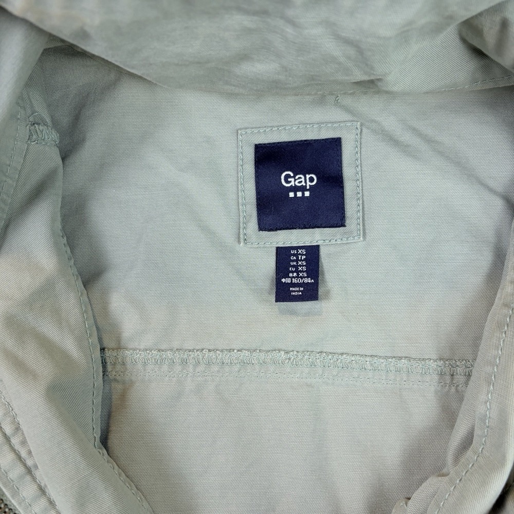 Gap Utility Military Jacket Sage Green Women's Size XS Spring 100% Cotton Zip - Picture 3 of 7